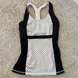 lululemon athletica Black and White Polka Dot Tank Top
